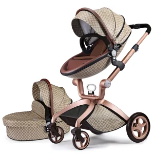 Hot Mom Baby Stroller 3in1 ,adjustable seat, aluminum frame, solid rubber tires,
rain cover, mosquito net ,large storage basket