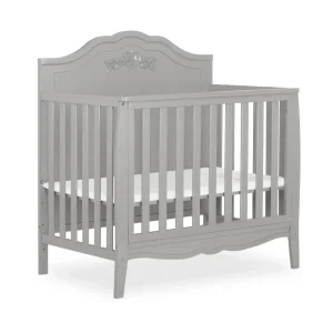 4-in-1 Convertible Mini Crib in Platinum, Non-Toxic Finish, New Zealand Pinewood, with 3 Mattress Height Settings Crib Platinum